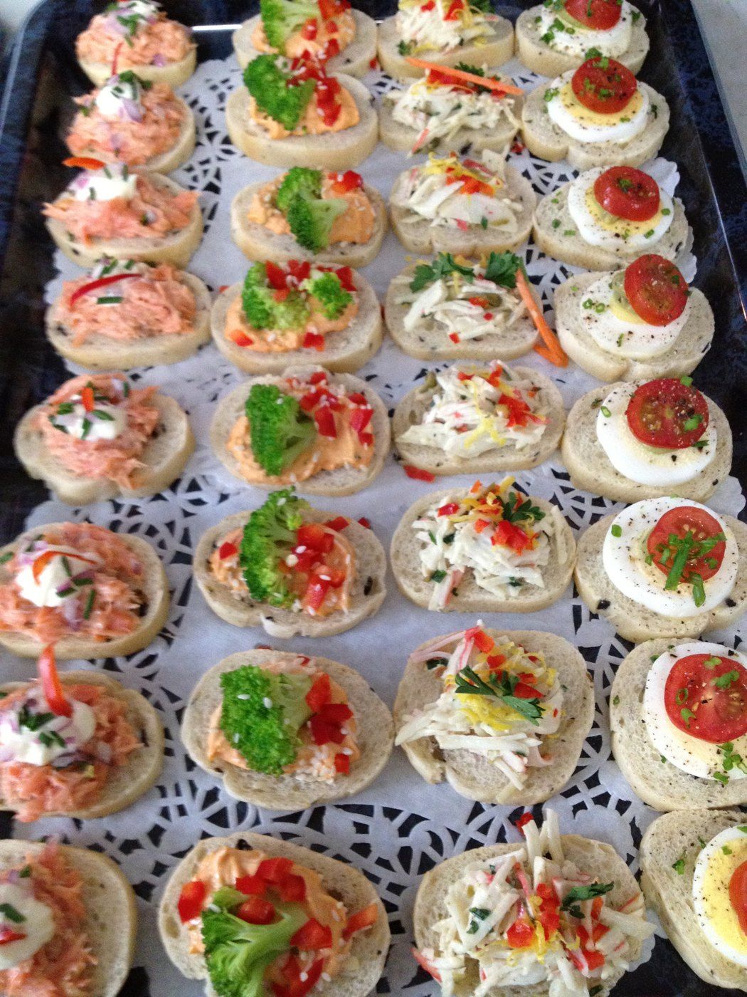 Baguette bites for a cocktail reception