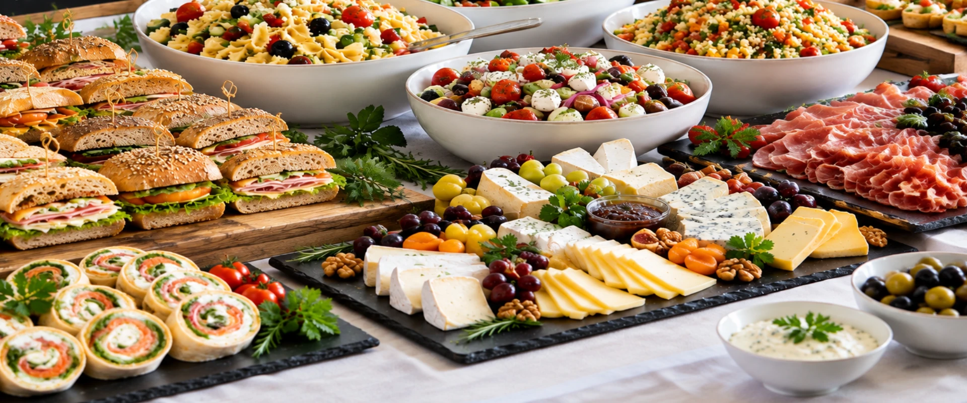 Buffets froids : sandwiches, salades, fromages et charcuteries Réception 108